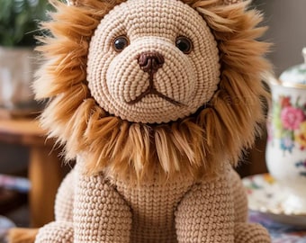 Lion Crochet Pattern PDF, Safari Amigurumi Plush, Nursery Decor Gift, Instant Download