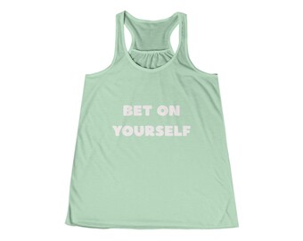 Camiseta de tirantes holgada con espalda nadadora "Be On Yourself" / Camiseta de tirantes con texto motivacional