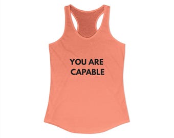 Camiseta de tirantes con espalda cruzada "Eres capaz" / Camiseta de tirantes motivacional para fitness