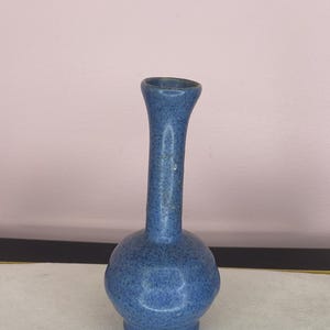 Vintage Morris Dam Tennessee 1932 Pottery Vase Small Cobalt Blue Signed