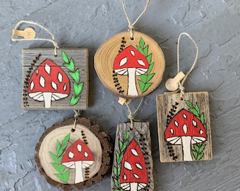 Mushrooms - Mushroom Art - Wood Burning - Wood Art - Faeries - Enchanted Forest - Nature Lover - Toadstools - Inspired By Nature - Gnomes