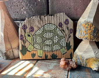 Turtle - Turtle Art - Witchy - Pagan - Magical Art - Fairy - Protection - Wood Burning - Pyrography - Baby Nursery -