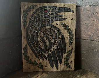 Crow Art - Raven Art - Norse - Celtic - Witchy - Druid - Magical - Pagan - Altar Decor -Viking - Protection