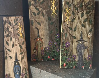 Witch - Wood Burned - Witch Art - Witchy - Goddess - Priestess - Altar - Magical Art - Pyrography - Pagan