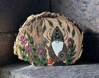 Viking Gnome - Gnomes - Woodland - Forest - Forest Gnome - Viking - Pagan - Viking Decor - Runes - Magical Art - Wood Burning - Pyrography