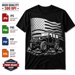 Distressed American Flag svg png pdf | Off-Road Patriotic Jeep svg Cricut | 4th of July svg | Patriotic Decal Instant Download