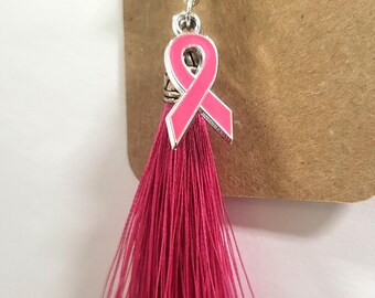 Llavero de concienciación con lazo rosa