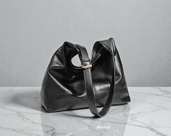 Soft Leather Slouchy Hobo Bag: Everyday Shoulder Tote