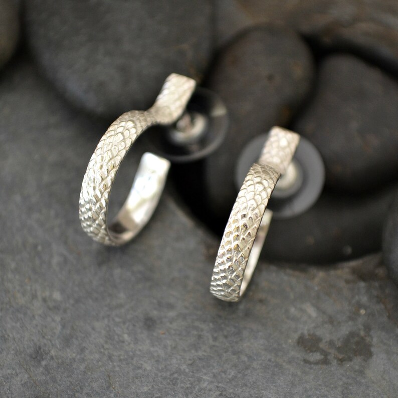 choose 1 2 sterling silver patterned earrings 3 or snakeskin hoops
