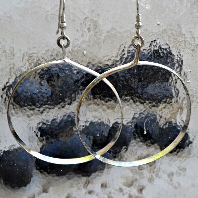 Large Sterling Silver Hoop Earrings. 2 Inch Hoops and 4mm Wide Etsy