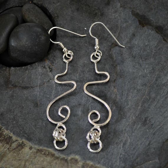 Etsy silver dangle earrings discount