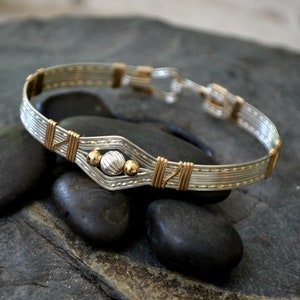 RuLaLa 2.0 Sterling silver and 14K gold filled wire wrapped bracelet. image 1