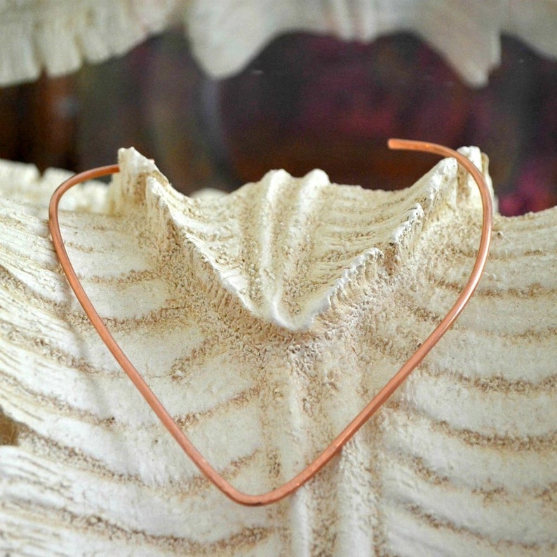 Copper V neckwire necklace. wear alone or hang a pendant neck hugger image 1