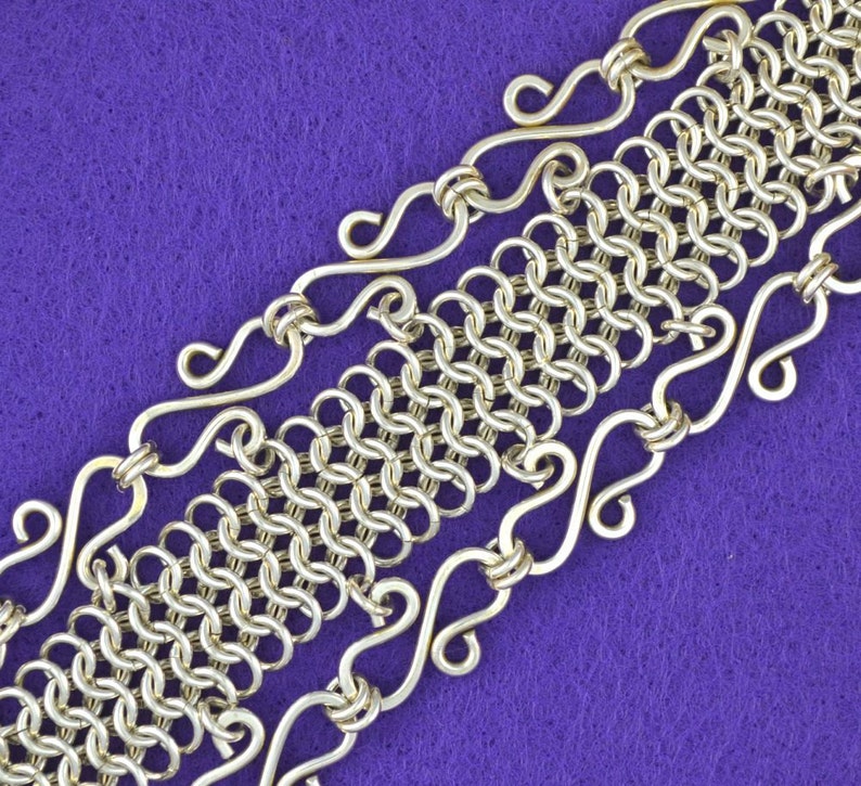 1.75 oz. Sterling silver Chainmaille plus S links solid Sterling heavy clasp