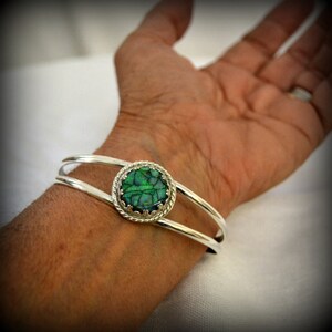 Sterling Opal cuff bracelet with fancy bezel. sized to fit at purchase REDUCED until 7-31-2018 image 3
