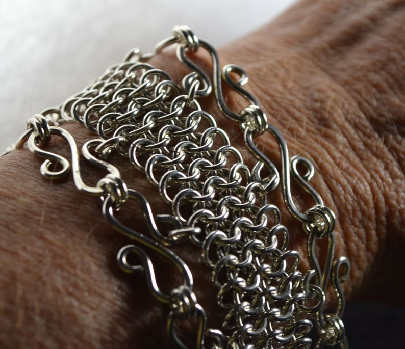 1.75 oz. Sterling silver Chainmaille plus S links solid Sterling heavy clasp