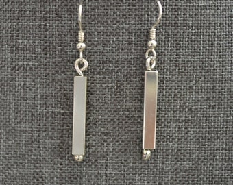 sterling silver square link earrings.  Hand made.