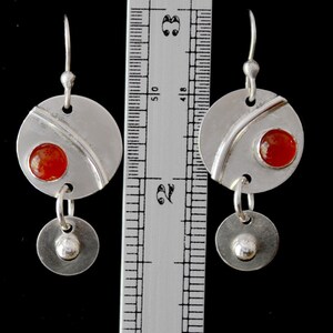 Sterling silver and carnelian earrings. image 2