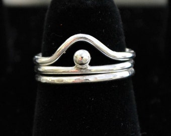 Sterling silver stacking rings 3 rings set 7 ways.