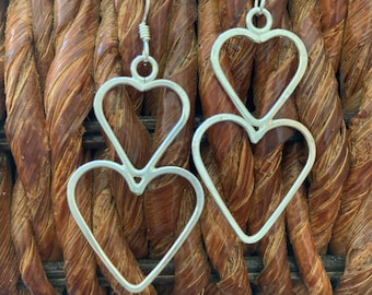 Sterling silver heart earrings.  “Connected”