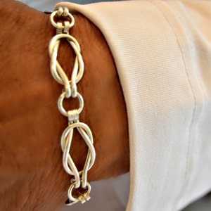 Men's Sailors Knot Link bracelet Heavy weight Sterling image 4