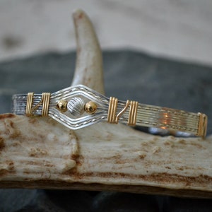 RuLaLa 2.0 Sterling silver and 14K gold filled wire wrapped bracelet. image 3