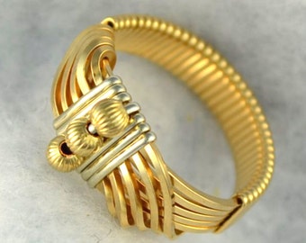 Wire wrapped Ring 14K gold filled  sterling silver accents.  "Sultan's Ring"