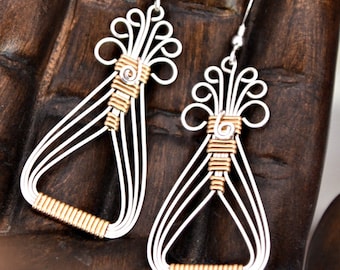 Wirewrap TUTORIAL.  Egyptian Earrings.   Intermediate