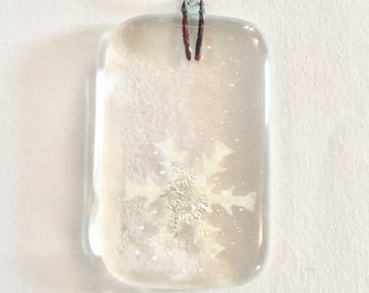 Fused Clear Glass & Silver Foil Snowflake - Handmade Christmas Decoration