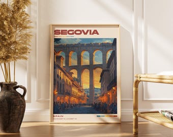 Segovia Travel Poster Print | Vintage Spanish Artwork | Retro European Decor | Gallery Wall Art | Home Gift Idea