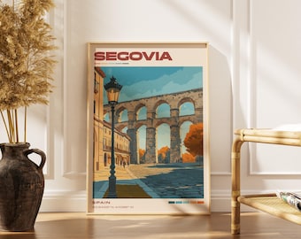 Segovia Travel Poster Print | Vintage Spanish Artwork | Retro European Decor | Gallery Wall Art | Home Gift Idea