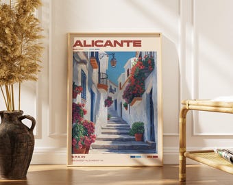 Alicante Travel Poster Print | Vintage Spanish Artwork, European Decor