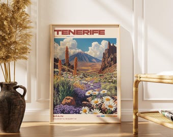 Tenerife Travel Poster Print | Vintage Spanish Artwork | Retro European Decor | Gallery Wall Art | Home Gift Idea