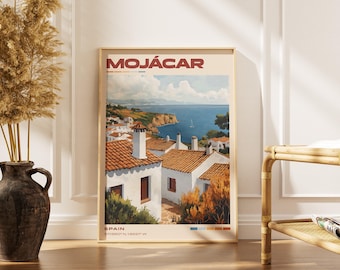 Mojácar Travel Poster Print | Vintage Spanish Artwork | Retro European Decor | Gallery Wall Art | Home Gift Idea
