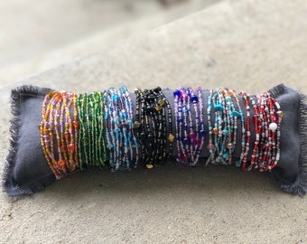 Long seed bead wrap bracelet