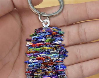 50s Junkpile Car Keychain, Personalized Retro Acrylic Charm