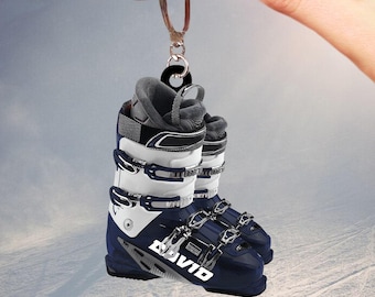 Personalized Ski Boot Keychain, Custom Acrylic Skier Gift