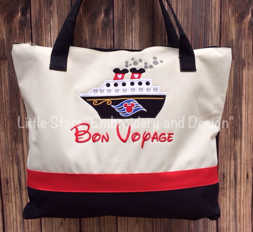 Large Tote Bag with Disney Cruise Ship Appliqued Etsy