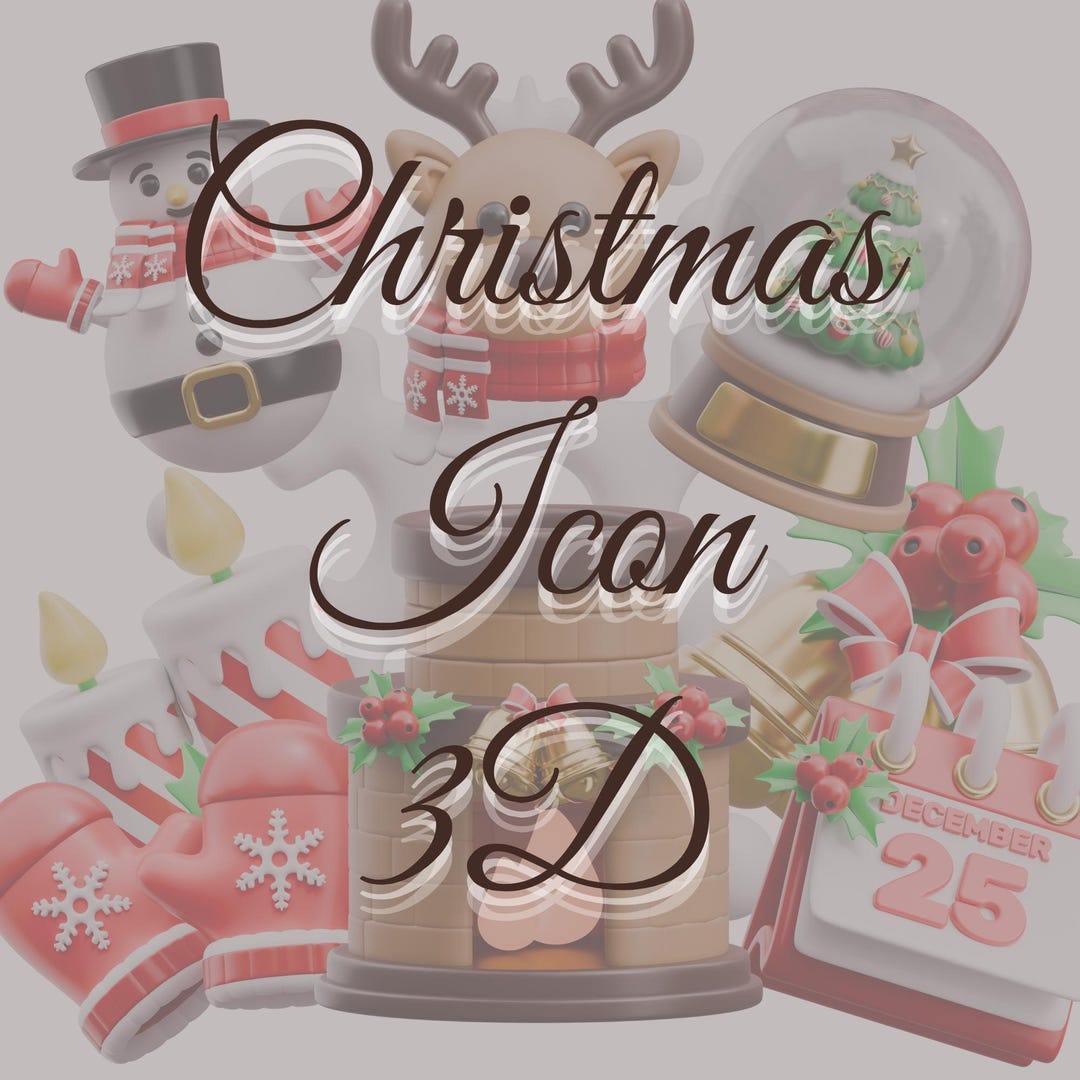 Christmas Icons - 30 High-resolution 3D Festive Holiday Icon Pack - Etsy