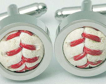 Game Used Baseball Cufflinks w/ Gift Bag