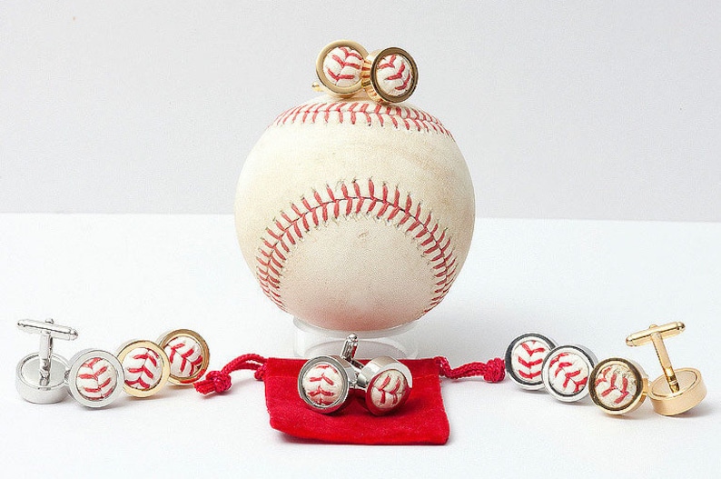 Game Used Baseball Cufflinks PICK YOUR TEAM image 5