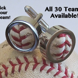 Game Used Baseball Cufflinks PICK YOUR TEAM image 1