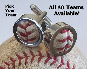 Game Used Baseball Cufflinks PICK YOUR TEAM