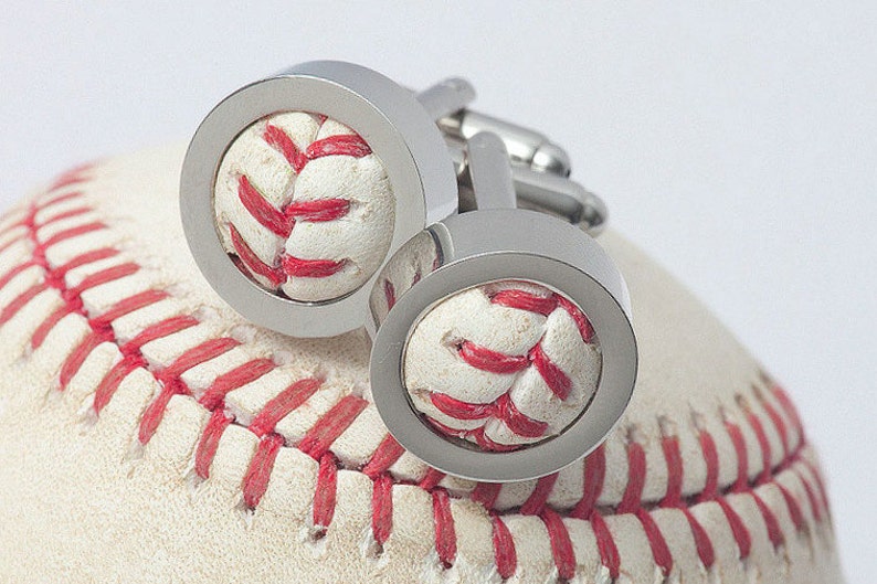Baseball Cufflinks made from a real Game Used baseball!