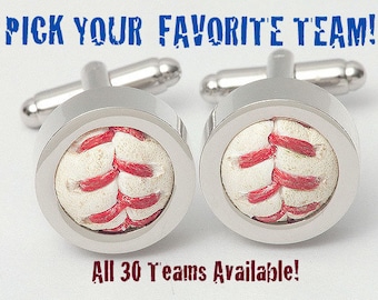 Pick Your Team - Baseball Cufflinks w/ GIFT BAG