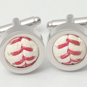 4 Pairs Game Used Baseball Cufflinks image 3