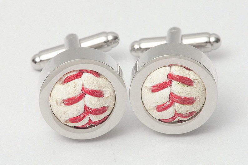 Baseball Cufflinks made from a real Game Used baseball!