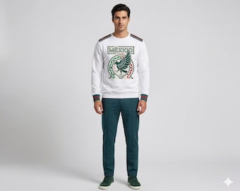 Conjunto de treino inspirado na seleção mexicana de futebol | Moletom e calça de moletom verde-floresta para torcedores de 2026 | Roupa internacional para fãs de futebol da The Jacket Studio Co.