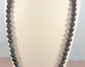 Black Sesame Jasper Necklace • 18k Gold Plated Necklace • Men's Gemstone Necklace • Woman's Necklace • Black Necklace • Statement Necklace