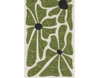 FDT Minimal Flower Tea Towel | Subtle Fuck Donald Trump Kitchen Decor